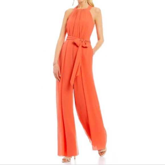 vince camuto orange jumpsuit